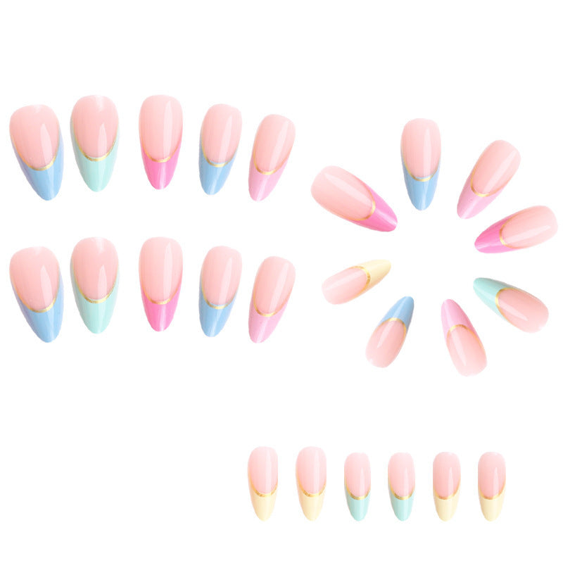 Summer French Nail Medium Fake Nails