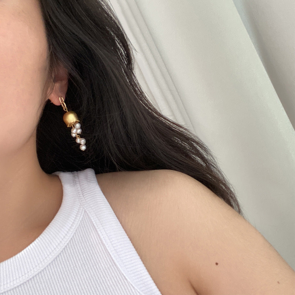 Bell Orchid Flower Dangle Earrings