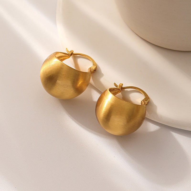 Matte Gold Ball Hugging Earrings