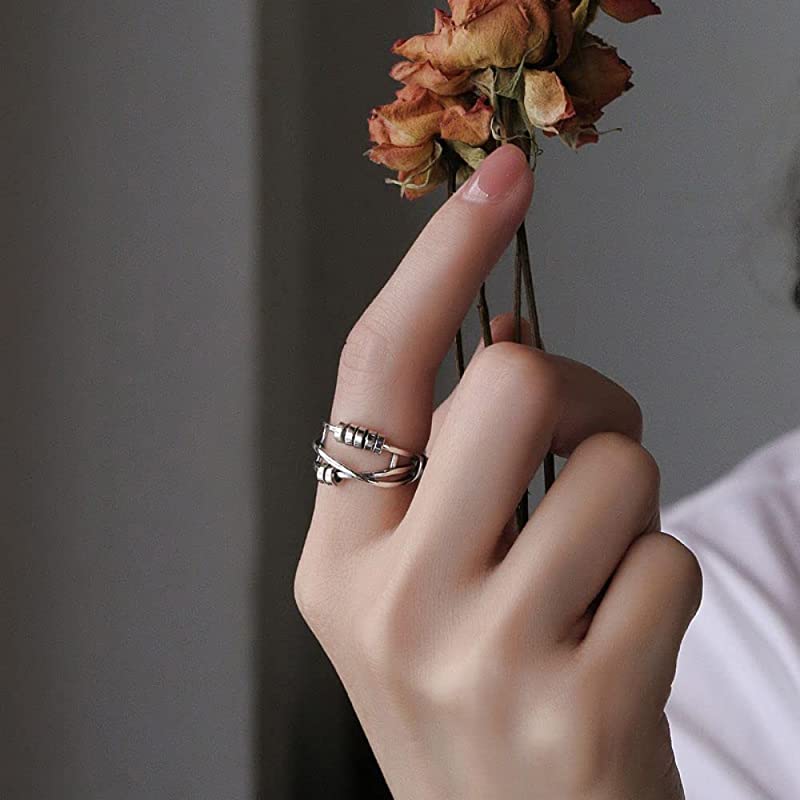 Anti Anxiety Spinner Ring Color Silver