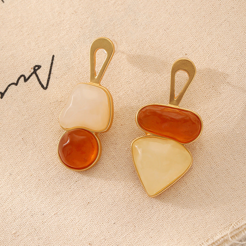Asymmetrical Mismatched Geometry Earrings