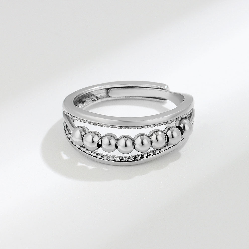 Adjustable Anti Anxiety Ring with Beads Spinning