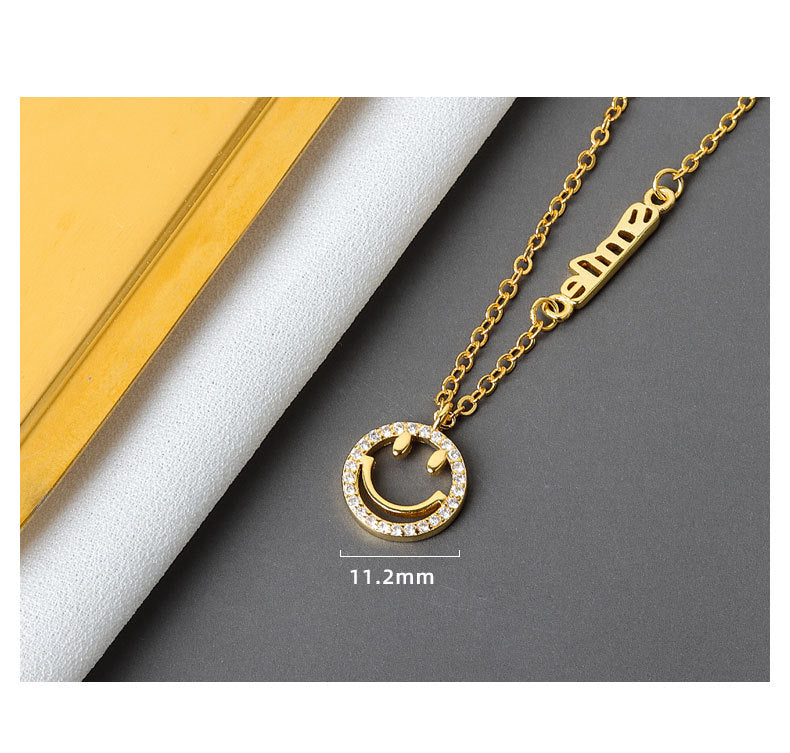 Smiley Face Necklace Color Gold