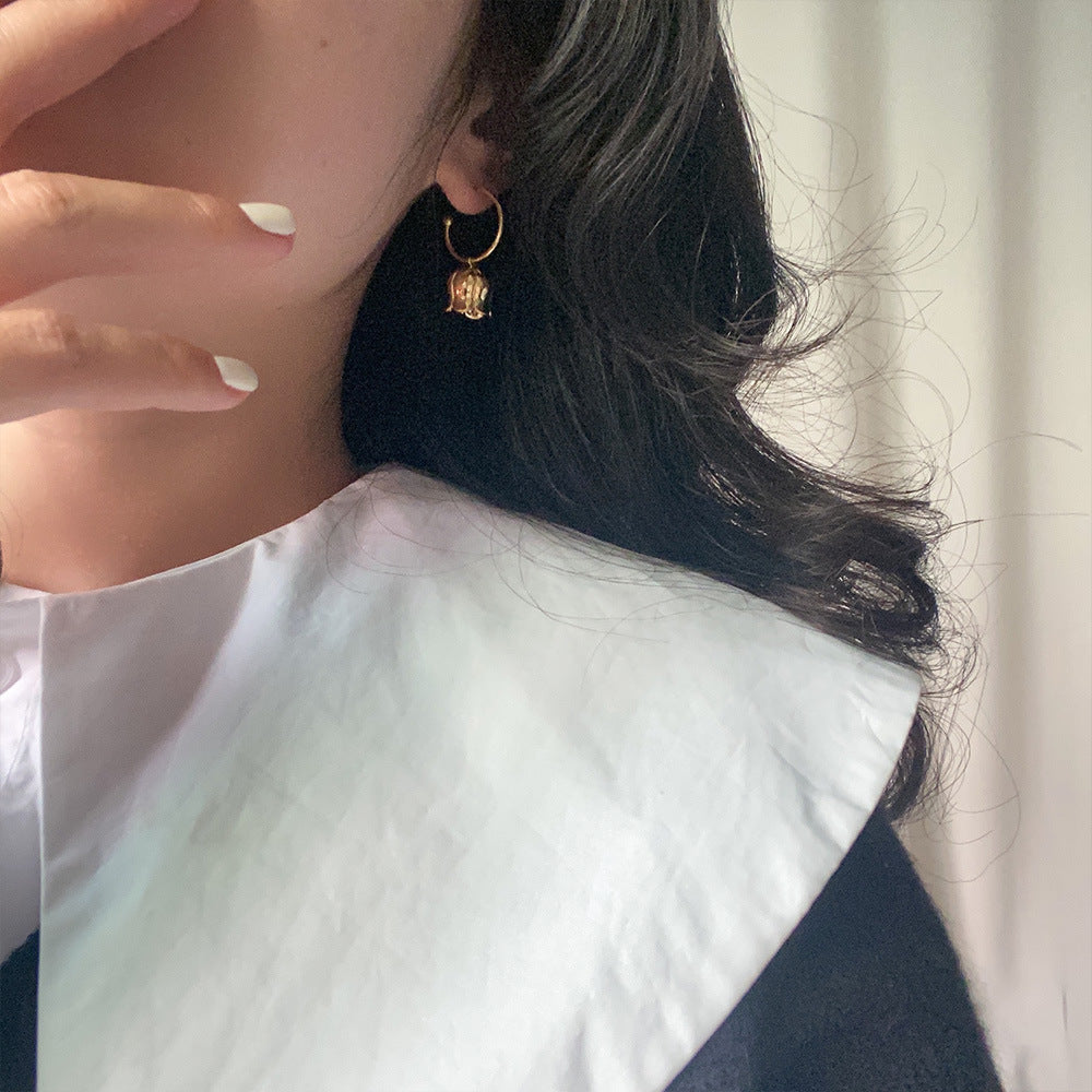 Lily of The Valley Dangle Hoop Earrings