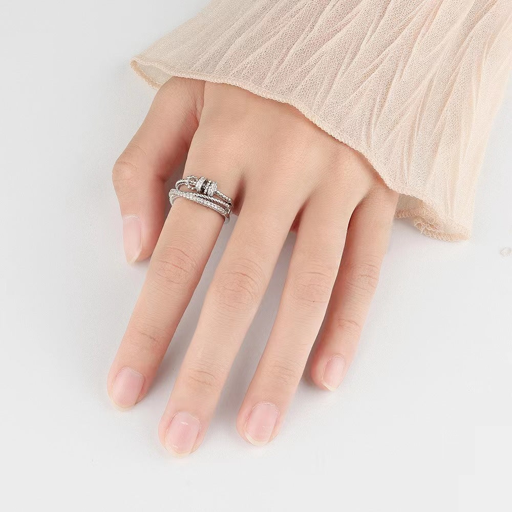 Anti Anxiety Ring for Women - Silver Color