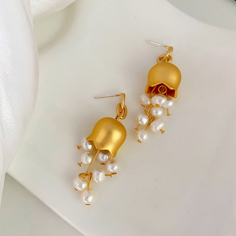 Bell Orchid Flower Dangle Earrings