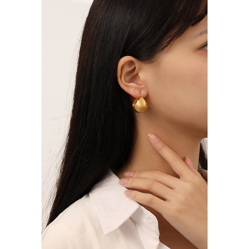 Matte Gold Ball Hugging Earrings