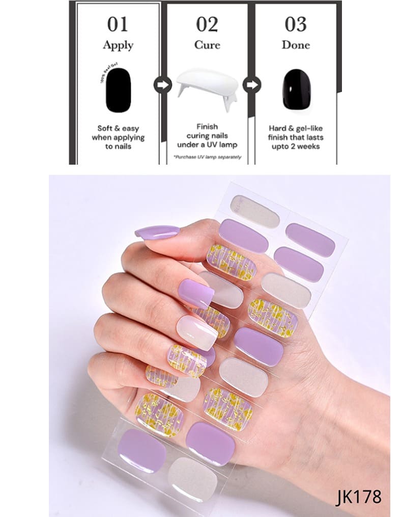 Purple Glory Semi Cured Gel Nail Strips