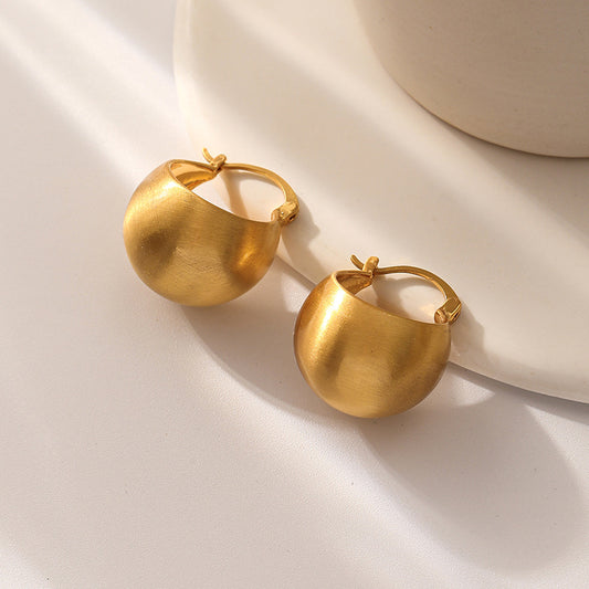 Matte Gold Ball Hugging Earrings