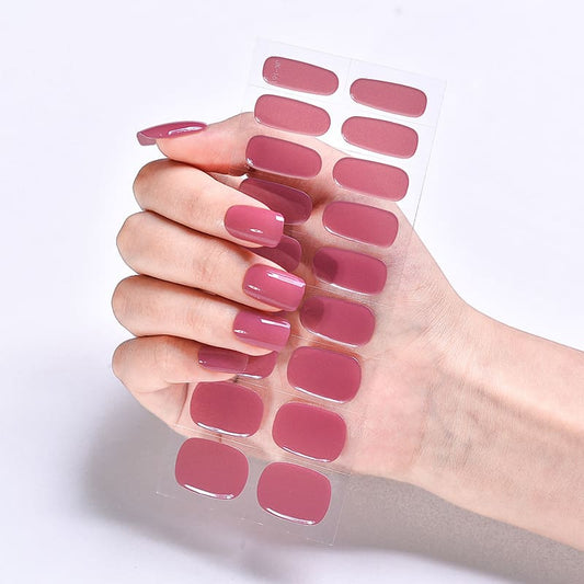 Cexynail Semi Cured Gel Nail Polish Strips Rose Pink