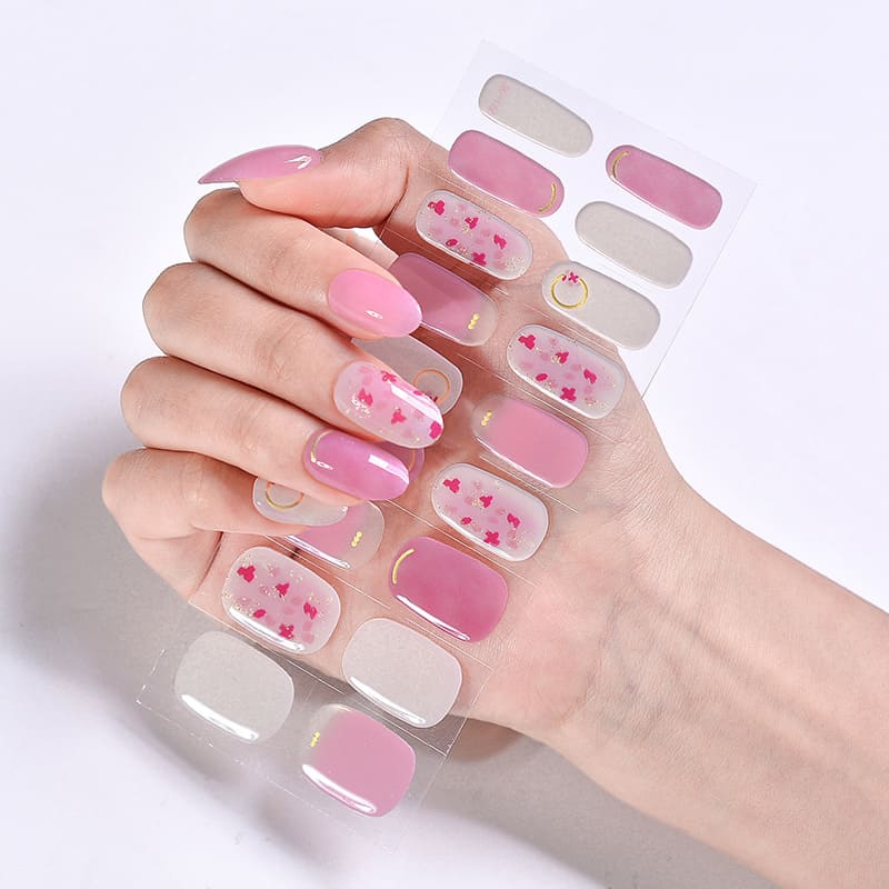Cexynail Semi Cured Gel Nail Polish Strips Honey Pink