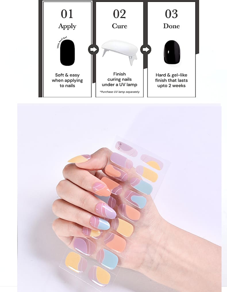 Cexynail Semi Cured Gel Nail Strips Summer Vibe