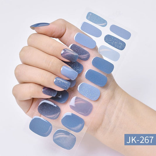Winter Blue Semi Cured Gel Nail Strips