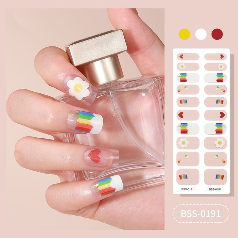 Happy Summer Semi Cured Gel Nail Strips
