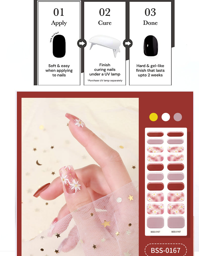 Cute Daisy Gel Nail Wraps