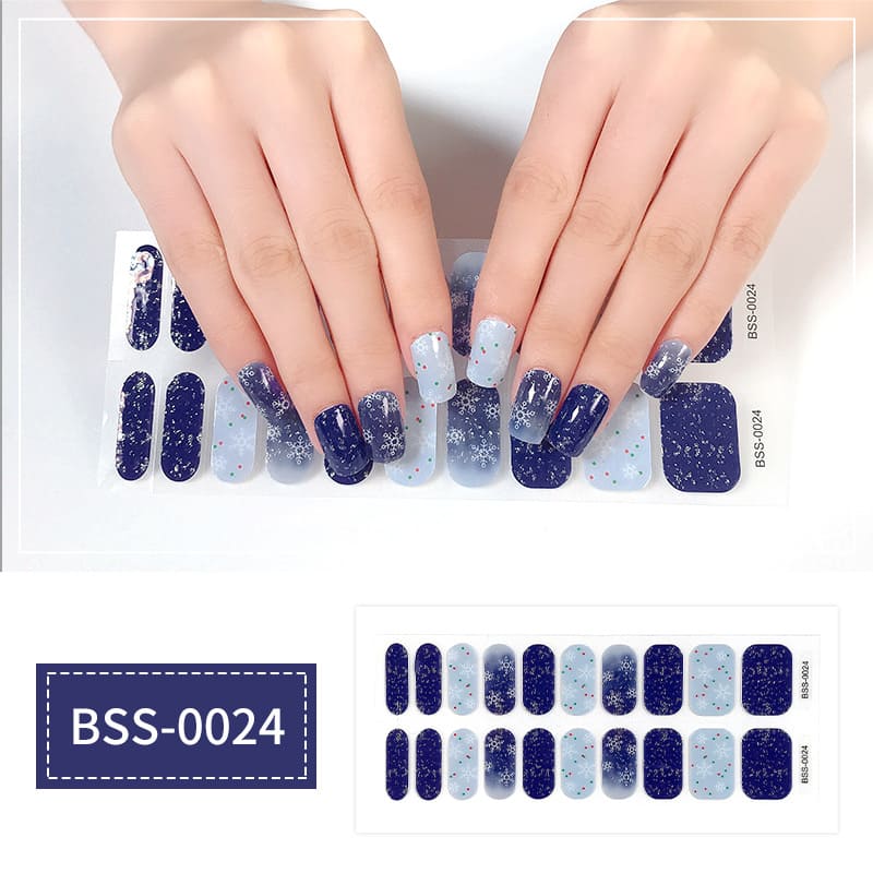 Blue Snowflakes Gel Nail Wraps