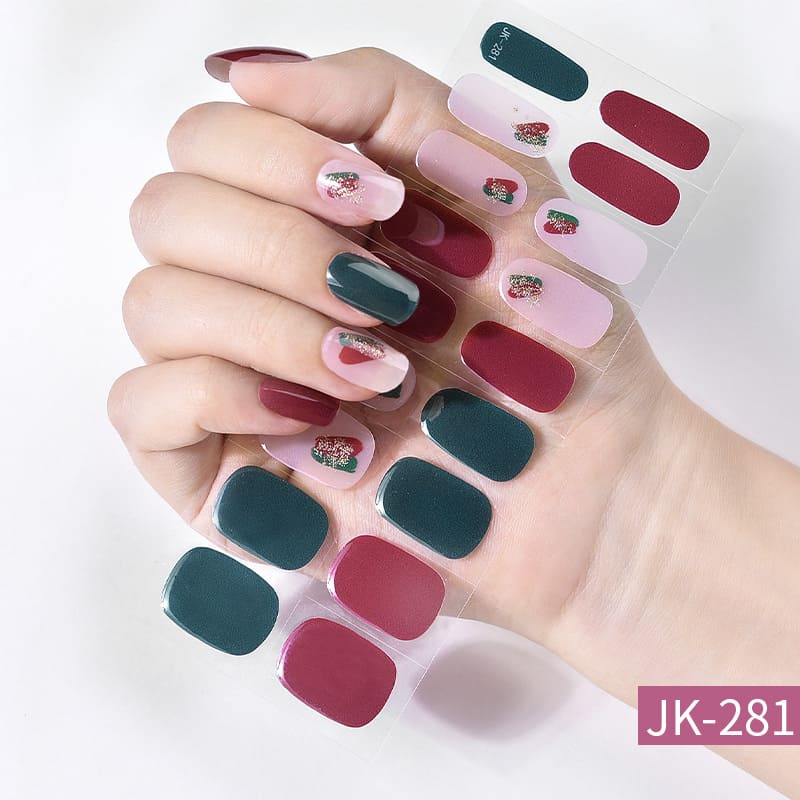 Green Red Gel Nail Strips