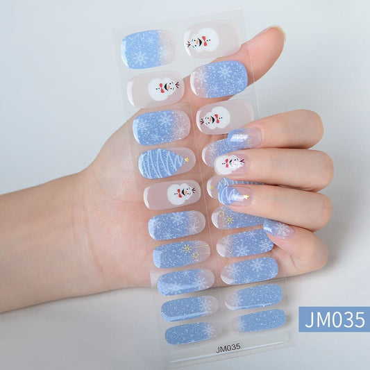 Winter Snowman Semi Cured Gel Nail Strips