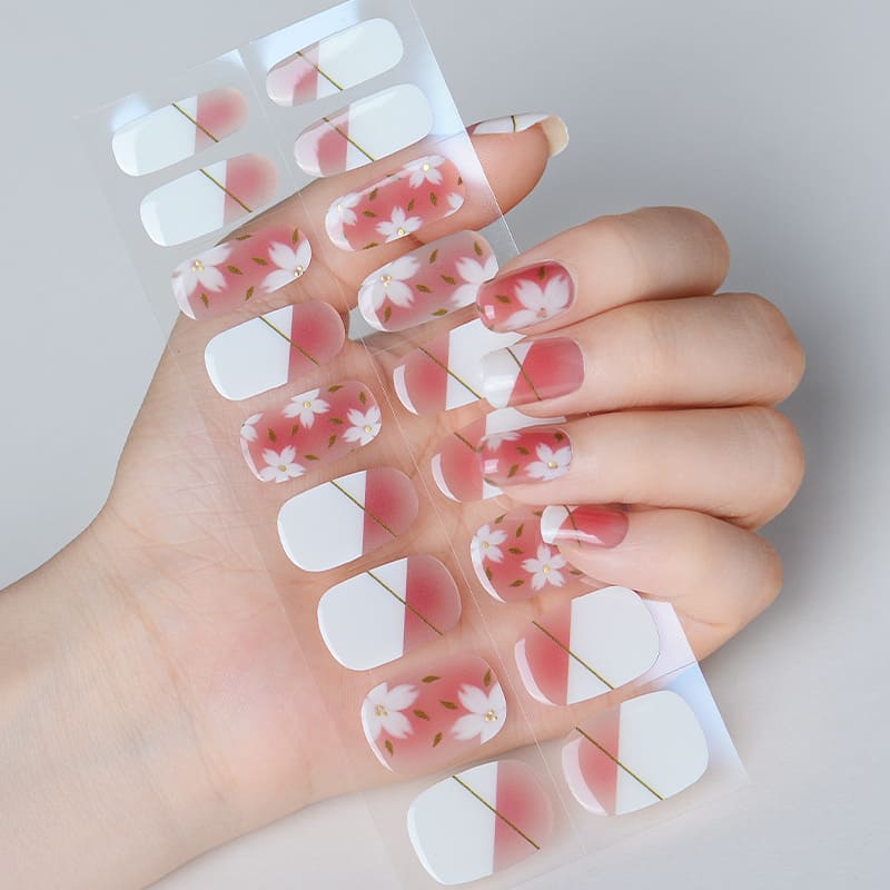 Spring Flower Semi Cured Gel Nail Strips