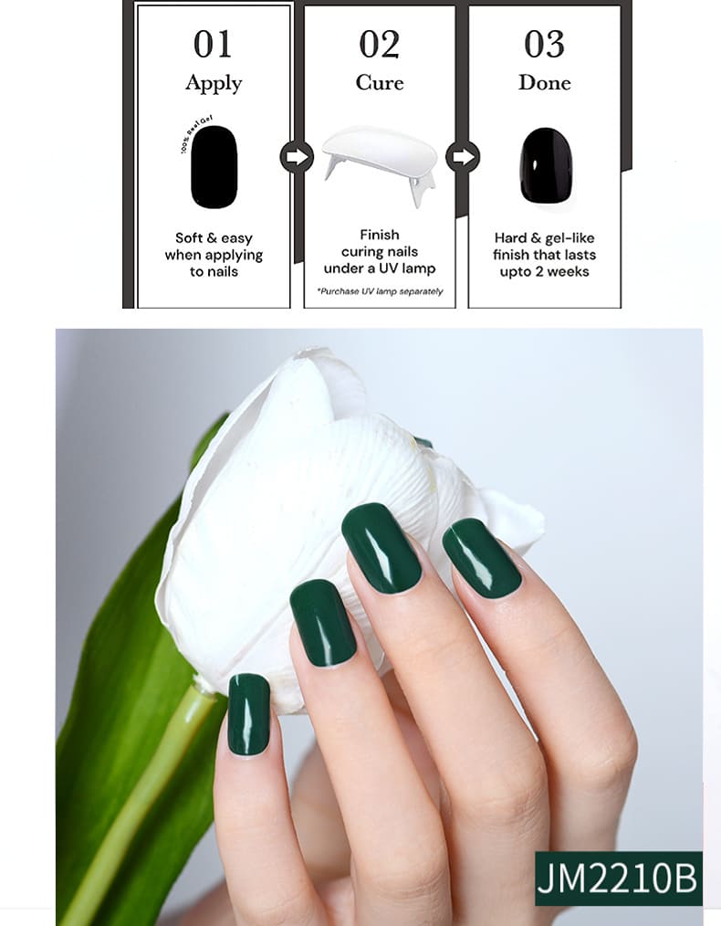 Pure Green Semi Cured Gel Nail Strips