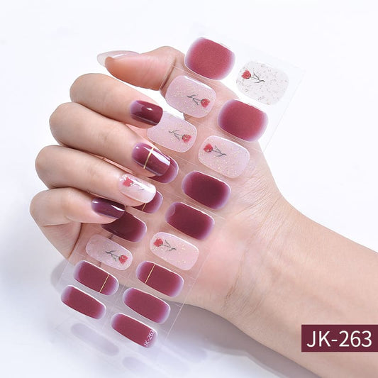 Red Rose Semi Cured Gel Nail Strips