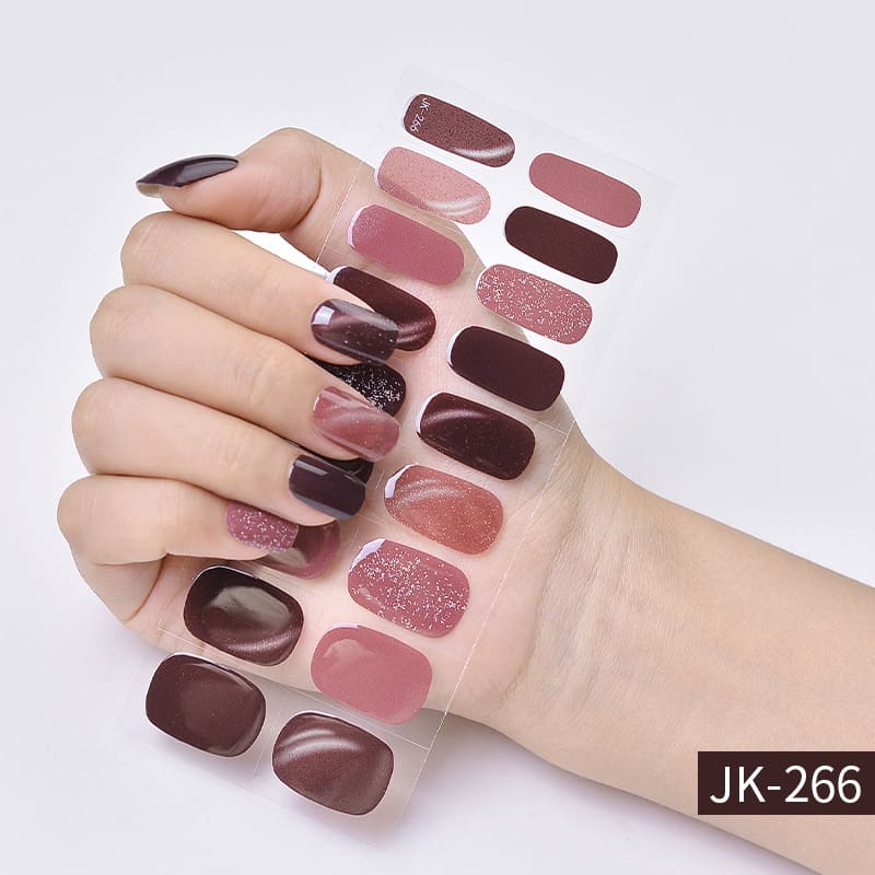 Aurora Brown Semi Cured Gel Nail Strips