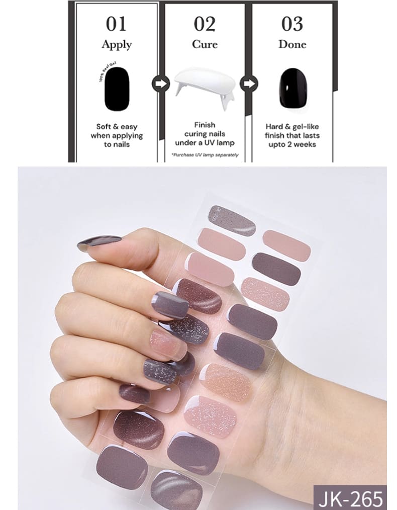 Aurora Nude Semi Cured Gel Nail Strips