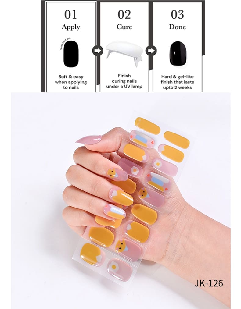 Yellow Bee Semi Cured Gel Nail Strips