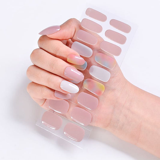 Elegant Lady Pink Semi Cured Gel Nail Strips