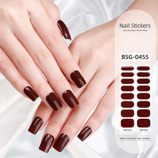 Beautiful Brown Semi Cured Gel Nail Strips