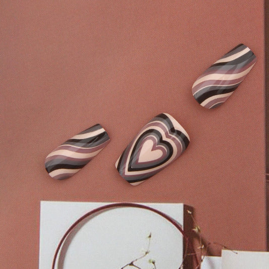 24 Pcs Press on Nails Medium Almond Acrylic Fake Nails Glue on Nails with Color Pink