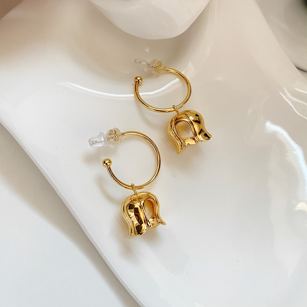 Lily of The Valley Dangle Hoop Earrings